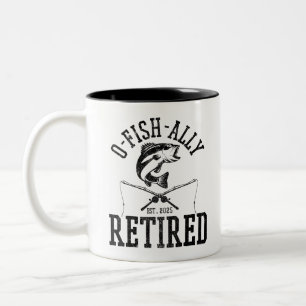 Caneca De Café Em Dois Tons O Fishally Aposentado 2025 Aposentadoria de Pesca