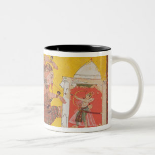 Caneca De Café Em Dois Tons O fólio 27 Laksmama corta o nariz de Surpanakha,