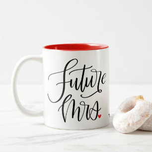 Caneca De Café Em Dois Tons O Futuro Vermelho Personalizado da Sra. Calliograf