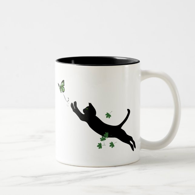 Caneca De Café Em Dois Tons O gato & a borboleta (Direita)