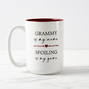 Caneca De Café Em Dois Tons O Grammy é o meu nome Spoiling é o meu presente de