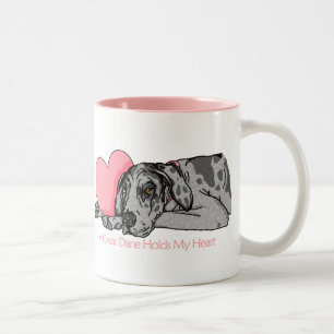 Caneca De Café Em Dois Tons O Grande Dane Detém o Coração Merle UC
