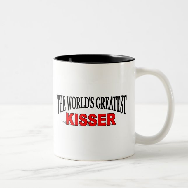 Caneca De Café Em Dois Tons O grande Kisser do mundo (Direita)