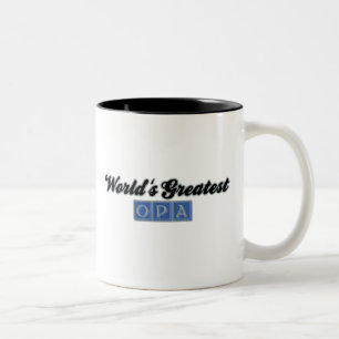 Caneca De Café Em Dois Tons O grande Opa do mundo (azul)