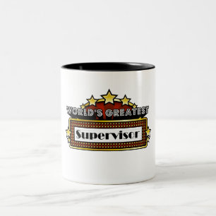 Caneca De Café Em Dois Tons O grande supervisor do mundo