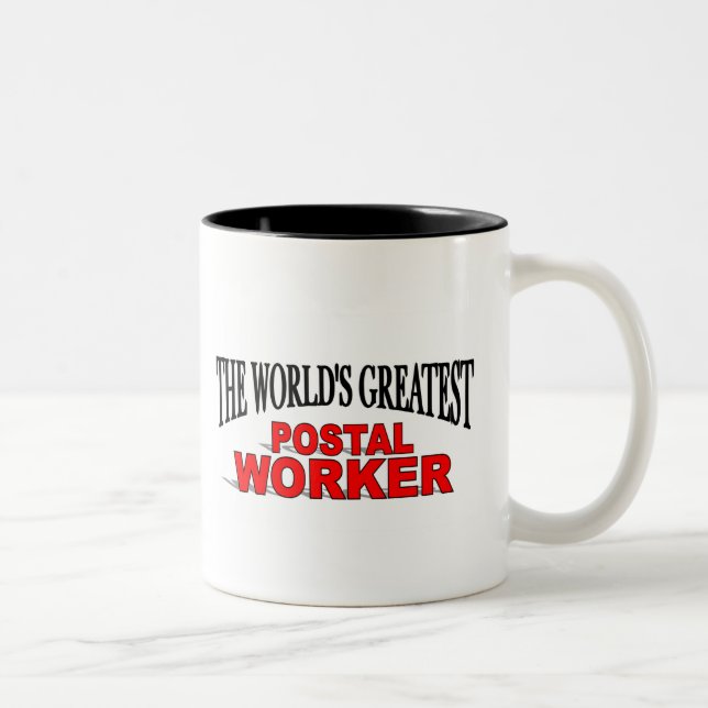 Caneca De Café Em Dois Tons O grande trabalhador postal do mundo (Direita)