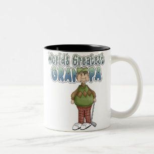 Caneca De Café Em Dois Tons O grande vovô do mundo Golfing