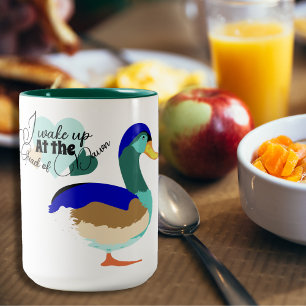Caneca De Café Em Dois Tons O grasnar do amanhecer: belo pato-real