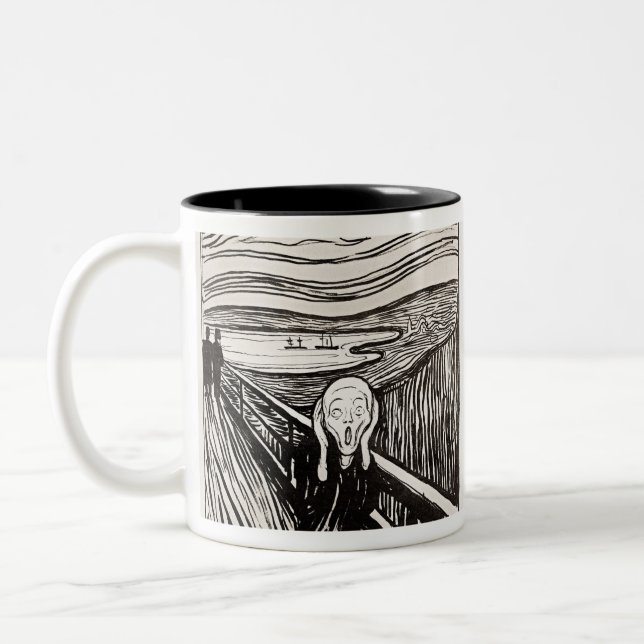 Caneca De Café Em Dois Tons O Gritar Edvard Munch (Esquerda)
