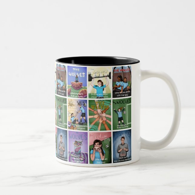 Caneca De Café Em Dois Tons O Grupo Lobos Mug (Direita)