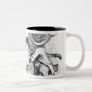 Caneca De Café Em Dois Tons O Hatter louco e a lebre de março
