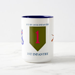 Caneca De Café Em Dois Tons ø INFANTARIA da 18a INFANTARIA do BATALHÃO a ?a