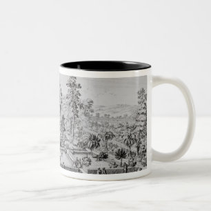 Caneca De Café Em Dois Tons O jardim do prazer e o pavilhão do papa Pius IV (