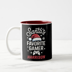 Caneca De Café Em Dois Tons O Jogo Favorito do Papai Noel Personalizado Natal 