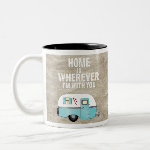 Caneca De Café Em Dois Tons O lar é onde quer que eu esteja com você