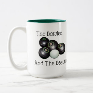 Caneca De Café Em Dois Tons O Lawn Bolsa O Boliche E A Bela,