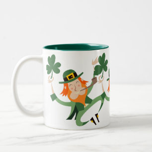 Caneca De Café Em Dois Tons O Leprechaun da dança