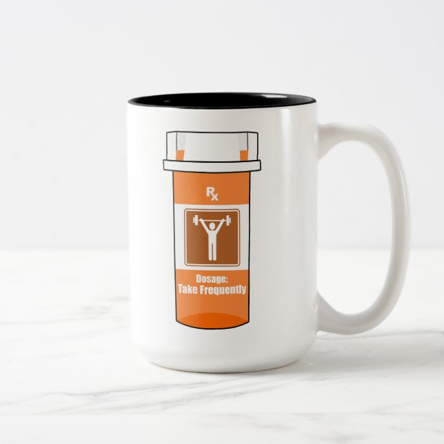 Caneca De Café Em Dois Tons O Levantamento de Peso é Minha Droga (Direita)