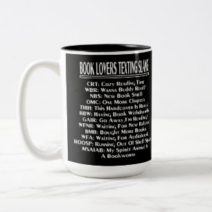 Caneca De Café Em Dois Tons O Livro Amadurece Textos Slang Texto Claro