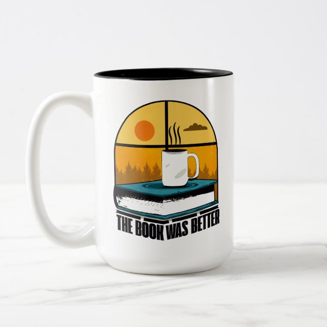 Caneca De Café Em Dois Tons O livro estava melhor (Esquerda)