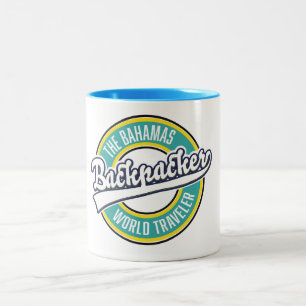 Caneca De Café Em Dois Tons O logotipo retro do The Bahamas Backpacker World T
