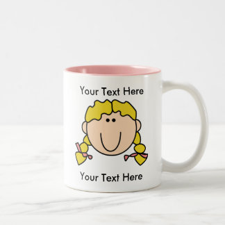 Caneca De Café Em Dois Tons O louro feito sob encomenda da menina trança a