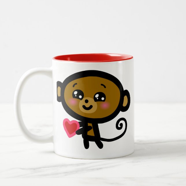 Caneca De Café Em Dois Tons O macaco ama-o! (Esquerda)