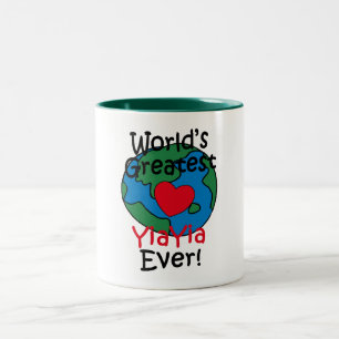 Caneca De Café Em Dois Tons O Maior Coração Yia Yia do Mundo