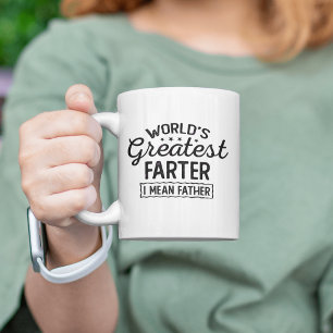 Caneca De Café Em Dois Tons O maior mais longe do mundo dia de os pais, quero