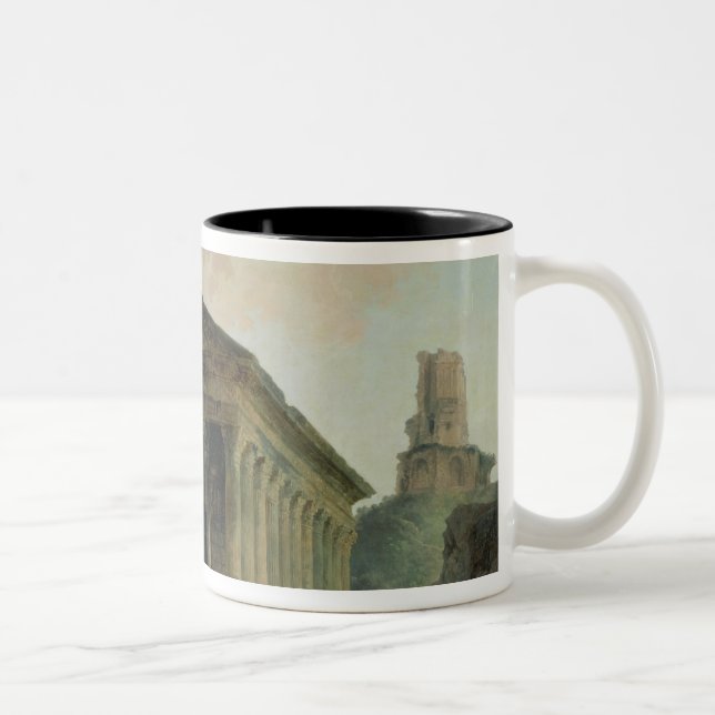 Caneca De Café Em Dois Tons O Maison Carree com o anfiteatro (Direita)