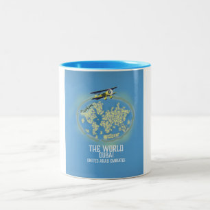 Caneca De Café Em Dois Tons O mapa de Dubai United Arab Emirates do mundo