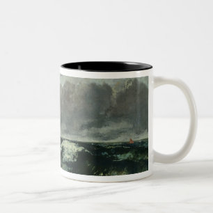 Caneca De Café Em Dois Tons O mar tormentoso ou, a onda, 1870