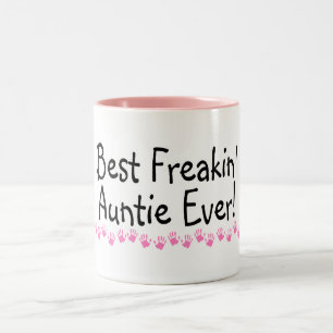 Caneca De Café Em Dois Tons O melhor Auntie Nunca de Freakin