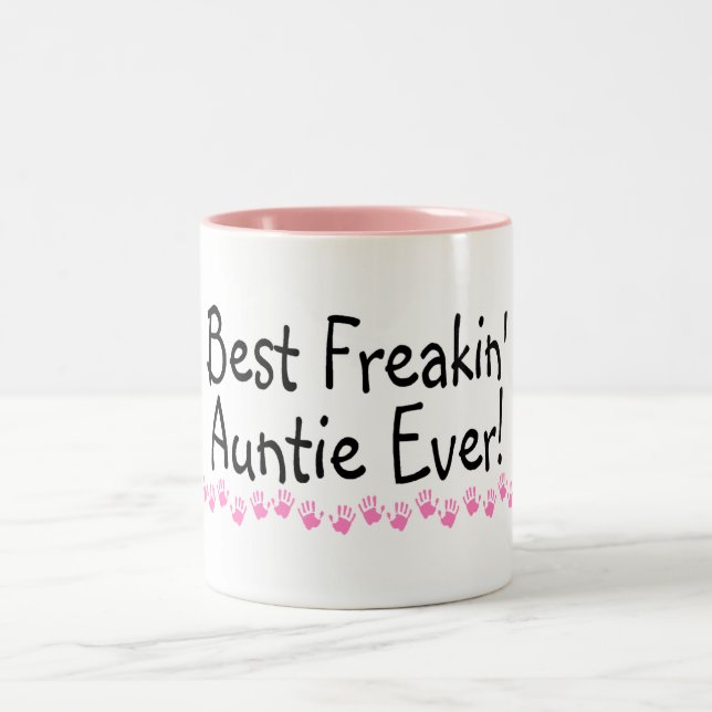 Caneca De Café Em Dois Tons O melhor Auntie Nunca de Freakin (Centro)