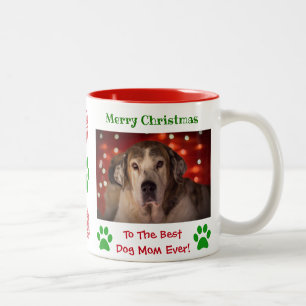 Caneca De Café Em Dois Tons O Melhor Cão De Natal Mãe Já Pôs Foto