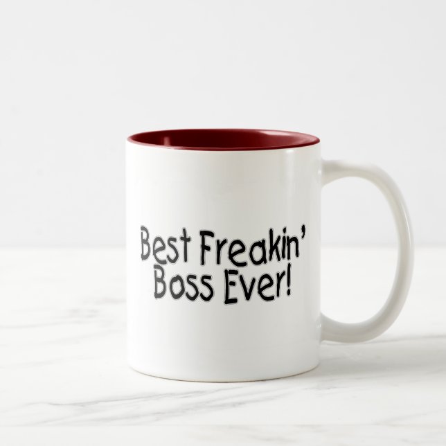 Caneca De Café Em Dois Tons O melhor chefe de Freakin nunca (Direita)