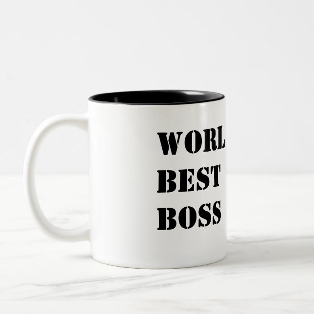 Caneca De Café Em Dois Tons O melhor chefe do mundo (Esquerda)
