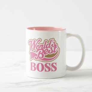 Caneca De Café Em Dois Tons O melhor chefe dos mundos cor-de-rosa bonitos