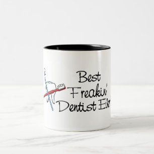 Caneca De Café Em Dois Tons O melhor dentista de Freakin nunca