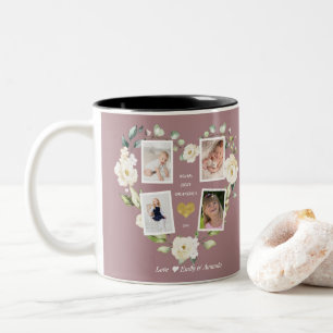 Caneca De Café Em Dois Tons O melhor Dia de as mães de fotos da vovó do mundo 