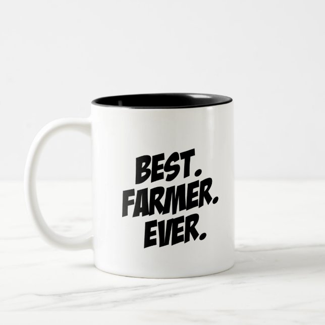Caneca De Café Em Dois Tons O melhor fazendeiro nunca (Esquerda)