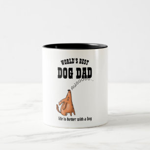 Caneca De Café Em Dois Tons O melhor PAI de cachorro do mundo dá um presente 