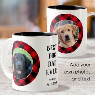 Caneca De Café Em Dois Tons O Melhor Pai De Cachorro Do Nome De Foto Vermelho