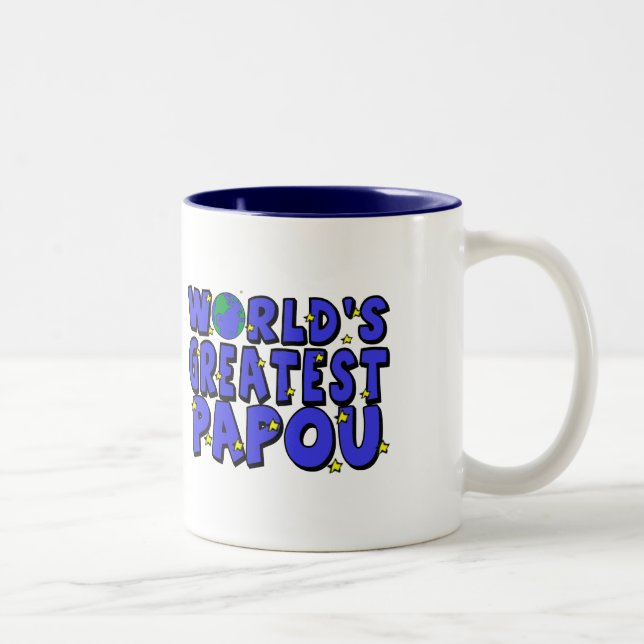 Caneca De Café Em Dois Tons O Melhor Papou do Mundo (Direita)