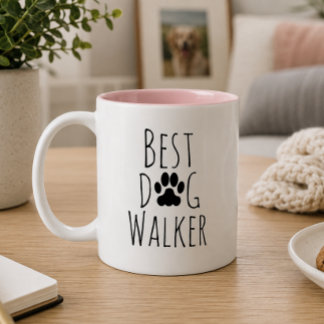 Caneca De Café Em Dois Tons O melhor passeador de cães de todos os tempos.