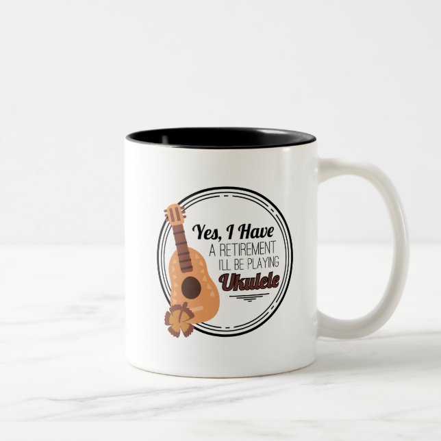 Caneca De Café Em Dois Tons O melhor presente do músico do Ukulele (Direita)