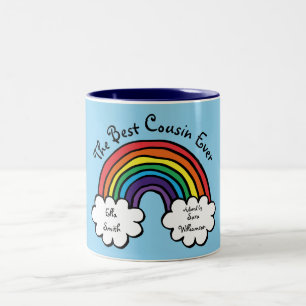 Caneca De Café Em Dois Tons O Melhor Primo de Todos Chuva Azul