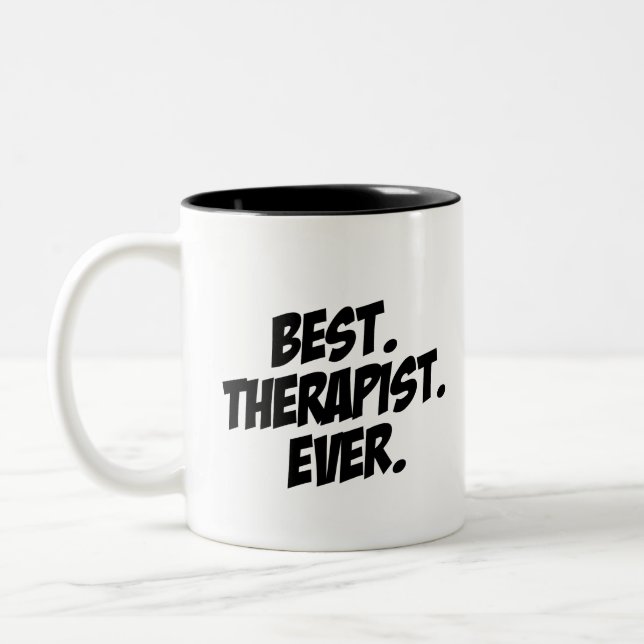 Caneca De Café Em Dois Tons O melhor terapeuta nunca (Esquerda)