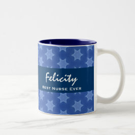 Caneca De Café Em Dois Tons O melhor teste padrão de estrela sempre azul da