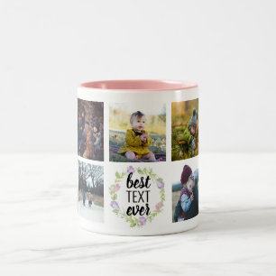 Caneca De Café Em Dois Tons O Melhor Texto De Um Conjunto De Fotos Personaliza
